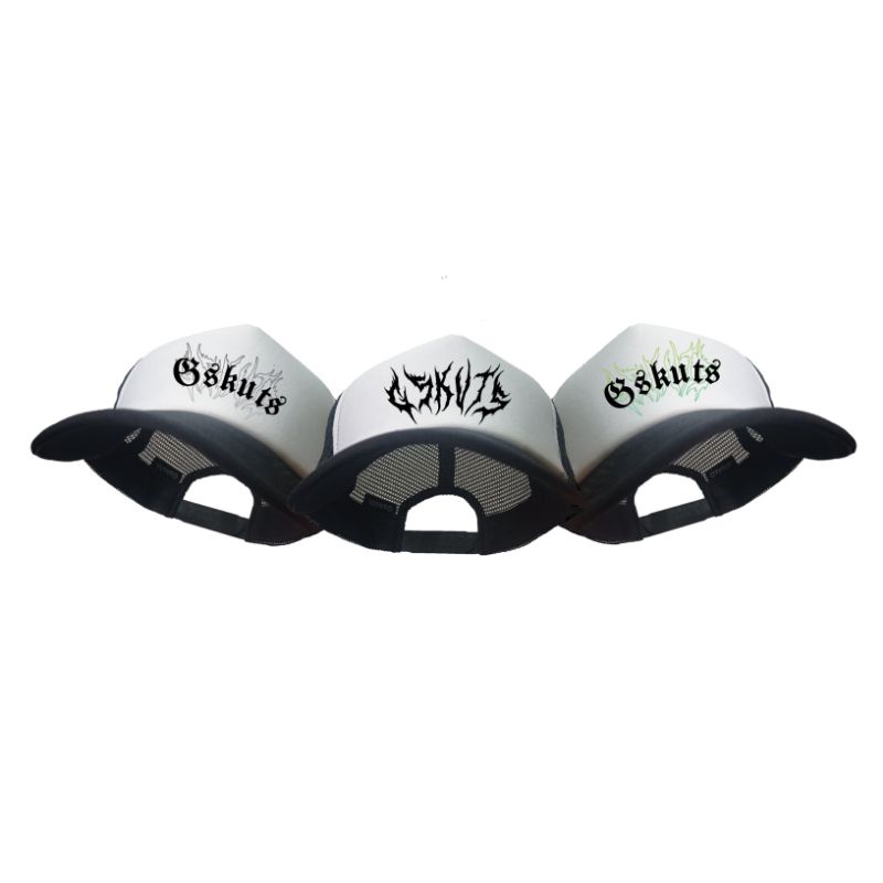 Topi Jaring/trucker hat hitam putih edition Gskuts