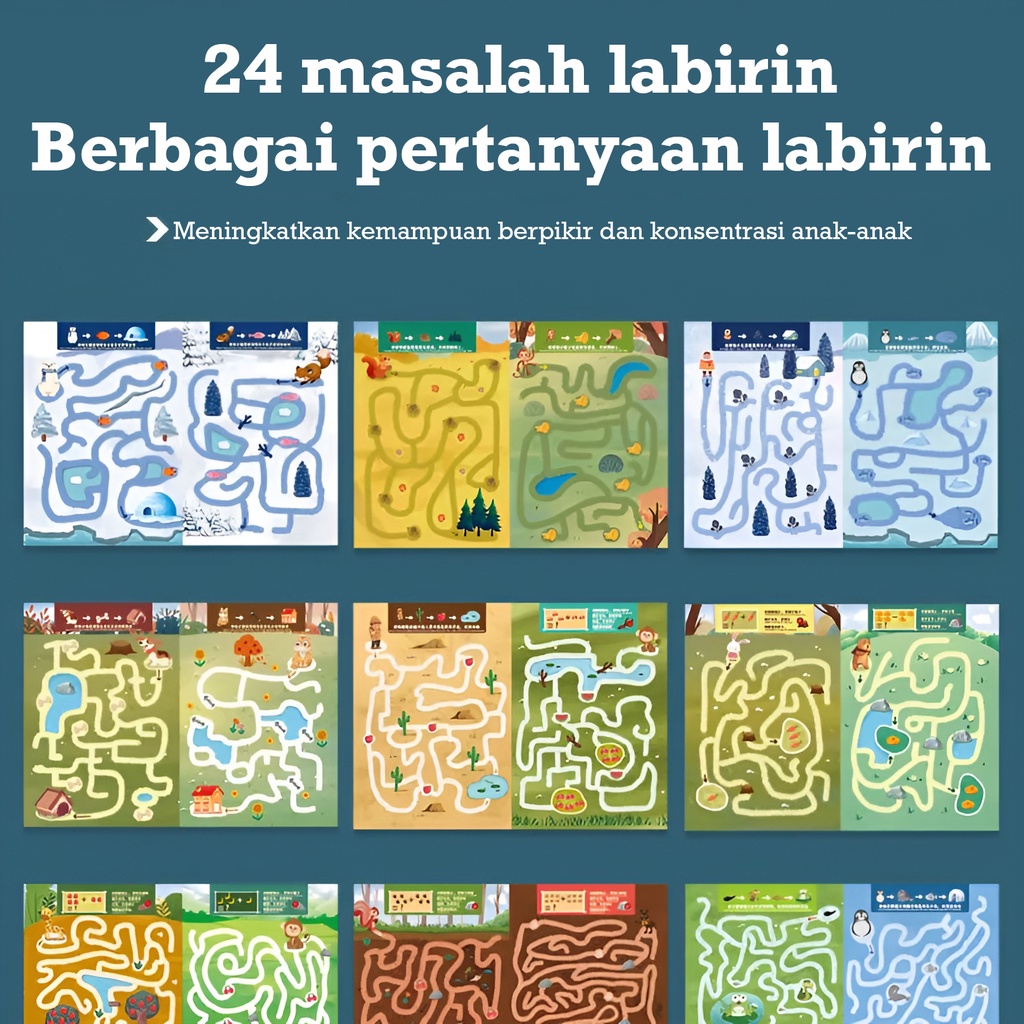 Buku Belajar Mainan Edukasi Anak 3-4-5-6-7 Tahun | Maze Book | Mainan Edukatif Anak Laki Laki | Mainan Teka Teki Terbaru 2023