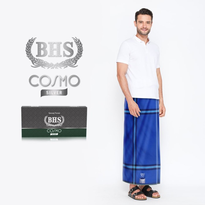 Sarung BHS Cosmo Silver Monochrome Biru