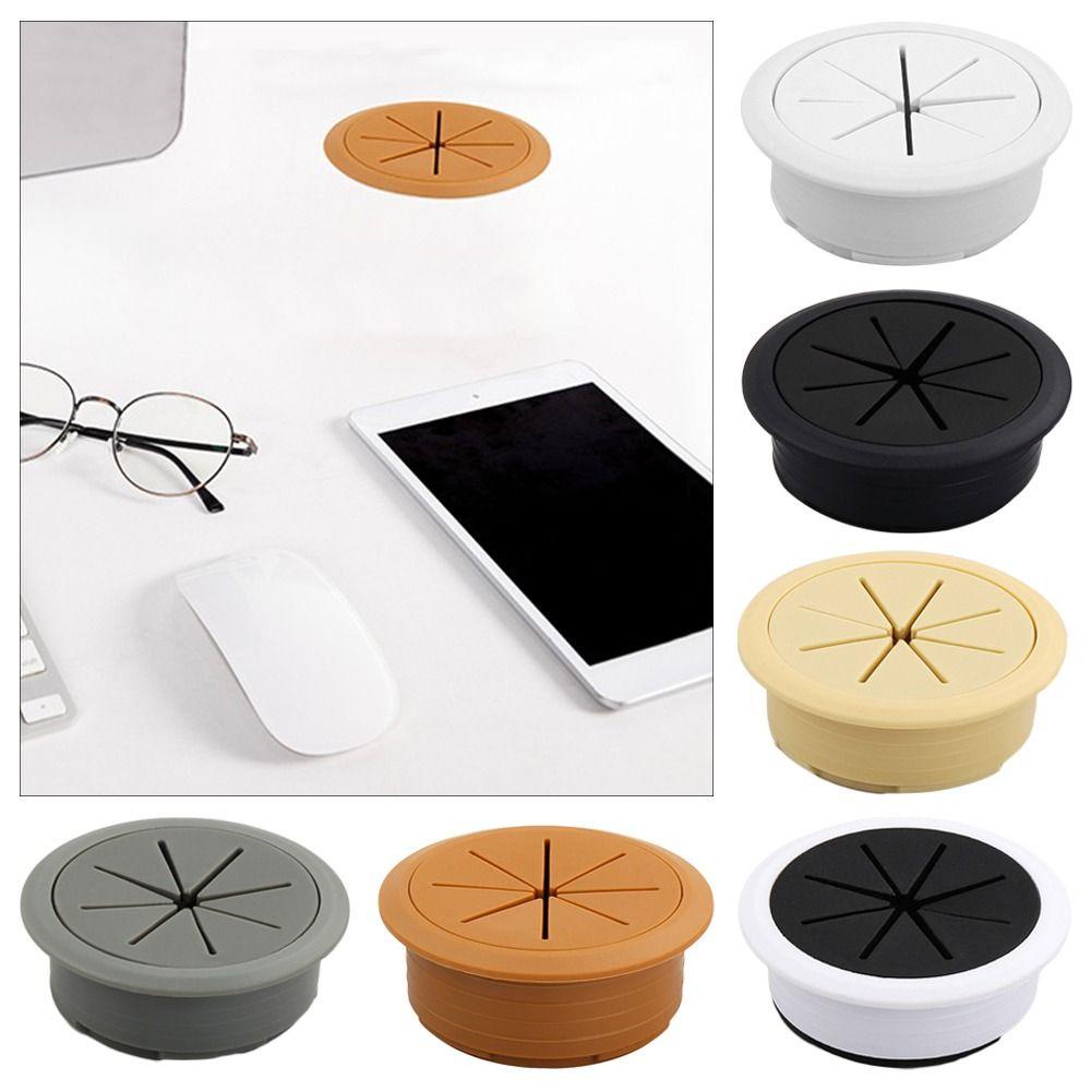 POPULAR 2pcs Grommet Meja Kabel Komputer Penutup Lubang Desk Grommet Cable