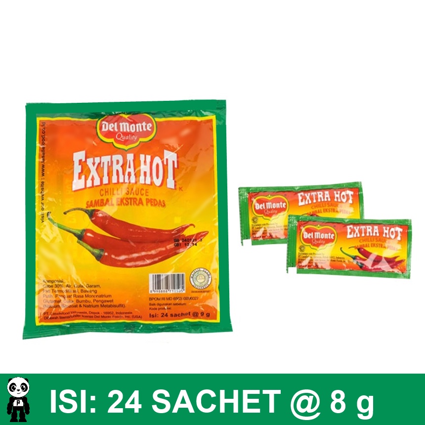 

Del Monte Extra Hot Sambal Extra Pedas isi 24 Sachet x 8g