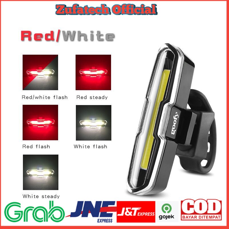 TaffLED Lampu Belakang Sepeda USB Rechargeable Front Rear Bike Taillight Helmet Light Lamp 120 Lumen