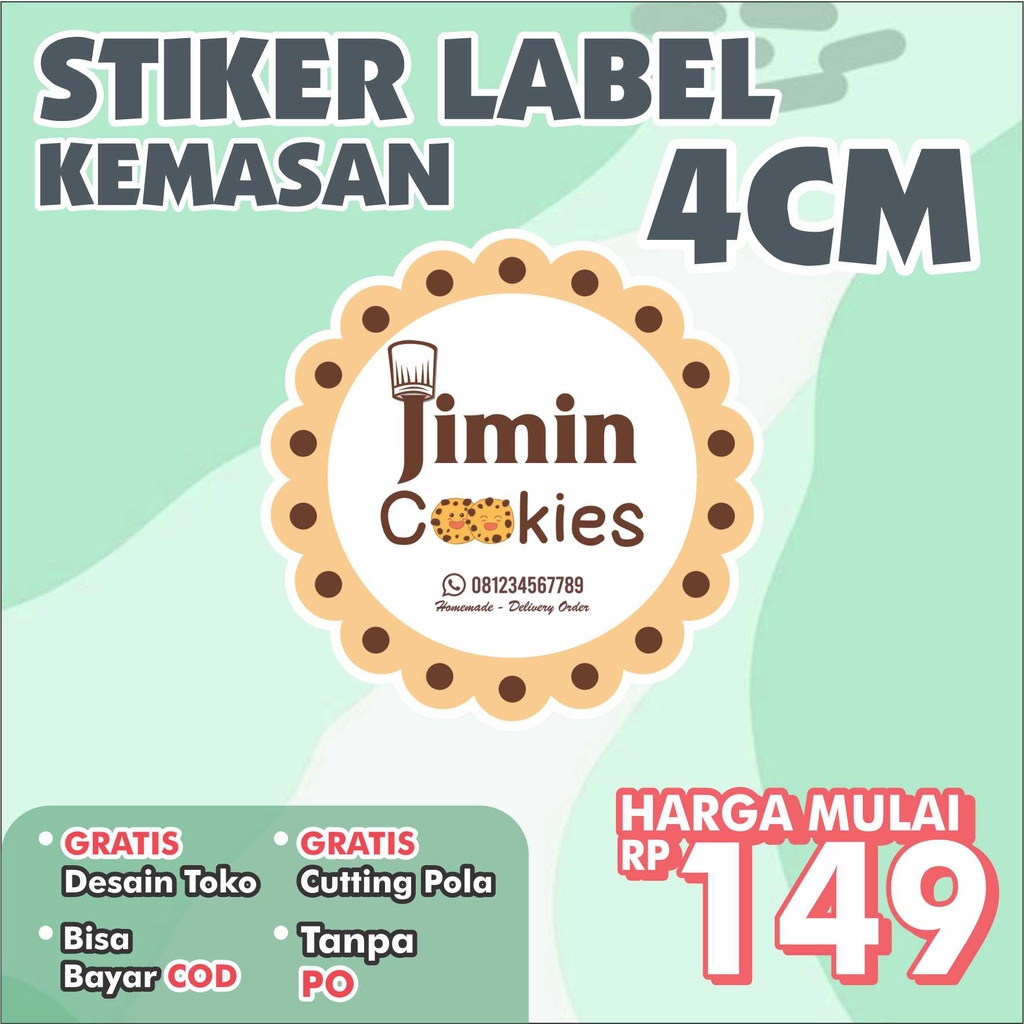

CETAK STIKER OLSHOP MURAH UKURAN 4 CM (SUDAH CUTTING)