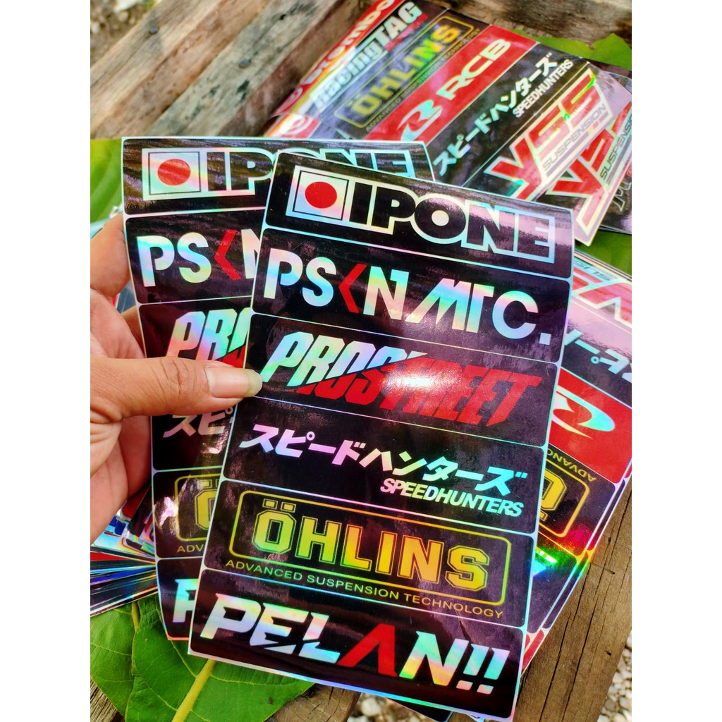 6stiker racing hologram murah stikir pack