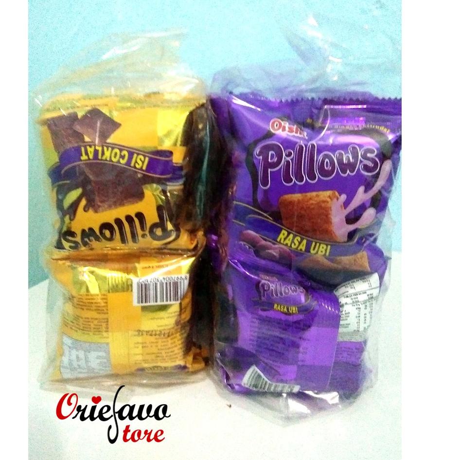 

[KODE PRODUK CBPA03352] Oishi Pillow Coklat/ Ubi (Isi 20 Pcs)