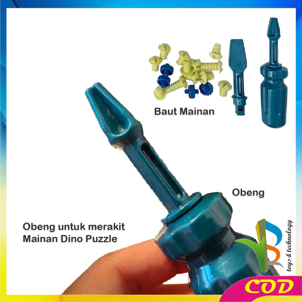 RB-M219 DIY Dino Puzzle Assembly 3IN1 Mainan Anak Bongkar Pasang Dinosaurus BONUS OBENG / Mainan Edukasi Anak DIY Assemble Dinosaur Set