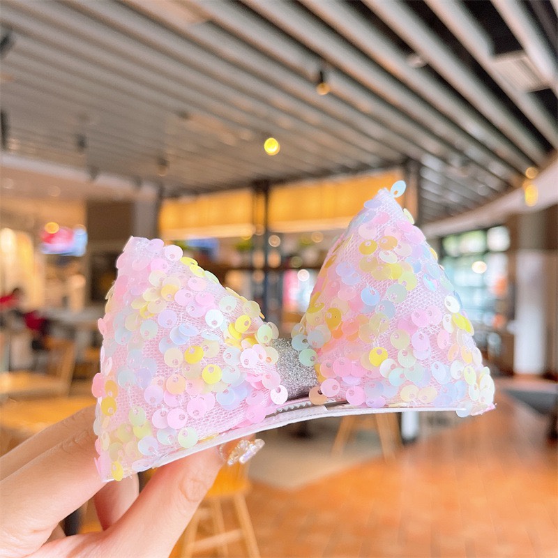 Jepit Rambut Glitter Motif Pita Warna Klip Rambut Ala Korea