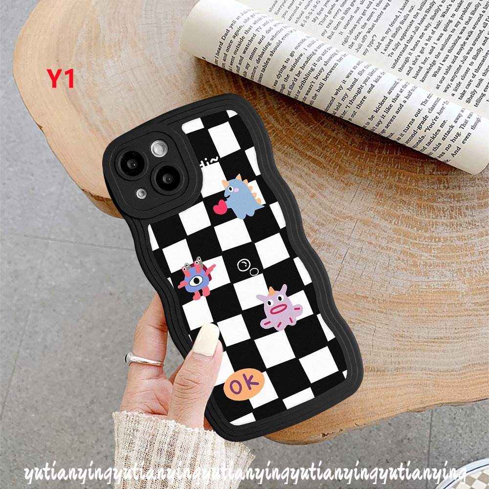 REDMI Redmi9 10 10A 10A A1+ 9T 10C 9A A1 A1 9C Mi 11T Pro Note10 11Pro+9 8 11 9Pro Note 9s 10s 11s 10Pro PO CO M3 Pro X3 NFC Chessboard Diamond Grid Soft Monster Kecil Bergelombang Casing Edge