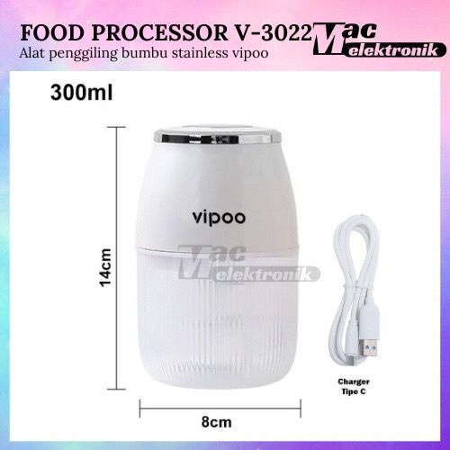 Blender Mini Blender Daging Portable Chopper Mini USB CHARGING Multifungsi Vipoo 3001