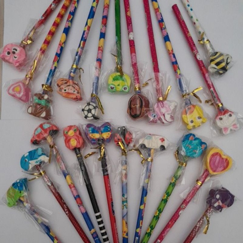 

pensil + penghapus lucu