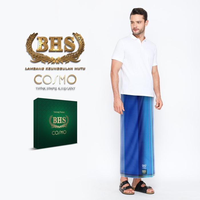 Sarung BHS Cosmo Salur Besar Warna Biru Tua
