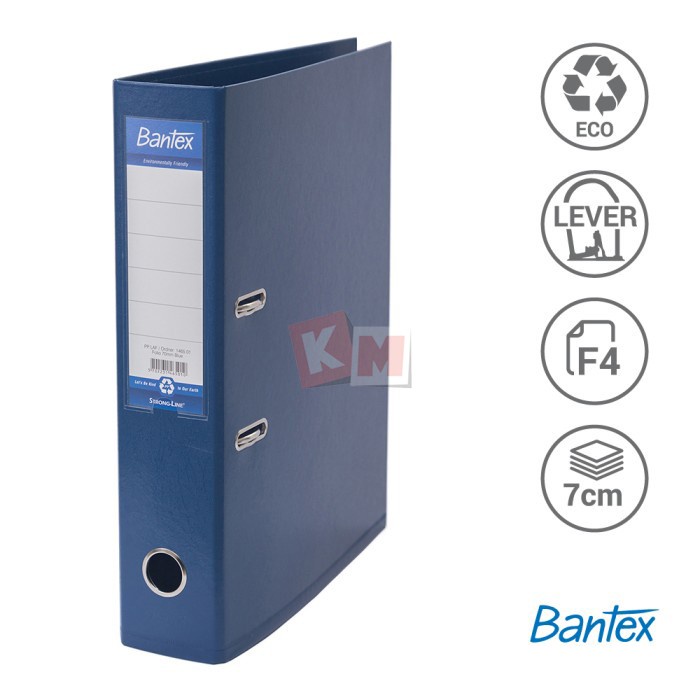 Ordner Bantex Lever Arch File PP Plastic Folio 7cm Blue 1465-01 Biru