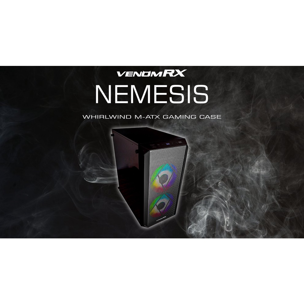 Casing VENOMRX NEMESIS - Casing GAMING Micro ATX / ACRYLIC SIDE TRANSPARAN / INCLUDE 2 FAN RGB 12CM