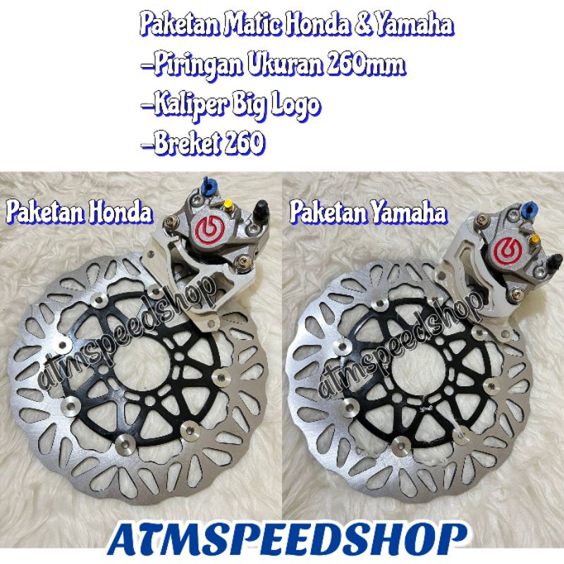 PAKET KALIPER 2P PISTON HONDA VARIO BEAT SCOOPY 260MM BIG LOGO 2P PISTON PLUS DISK DISC PIRINGAN CAK