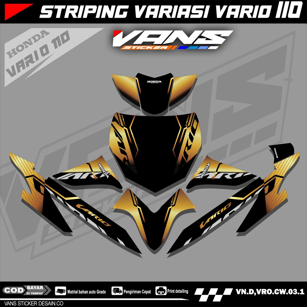 Decal Sticker  vario  110 full body karbu,lis variasi motor vario 110
