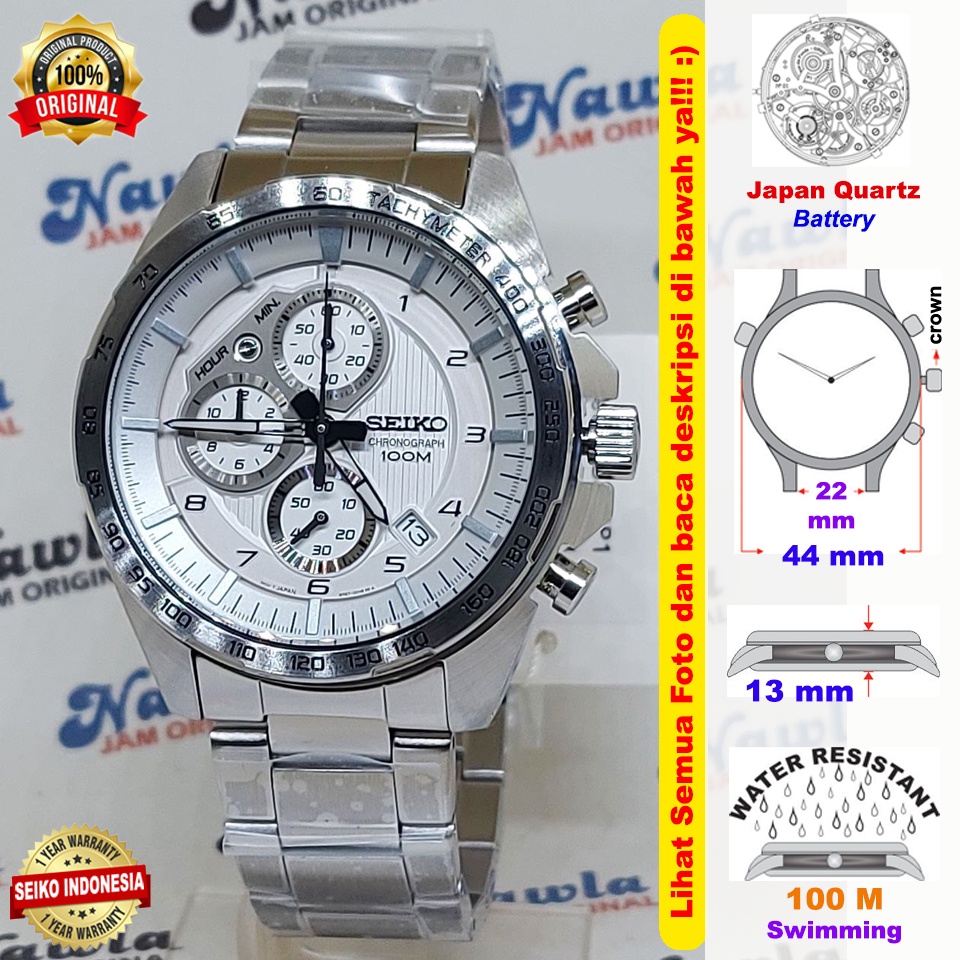 Seiko Quartz SSB317P1 Chronograph White Dial - Jam Tangan Pria SSB317