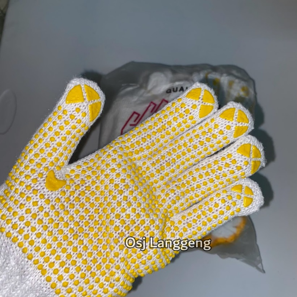 Sarung Tangan Bintik Kuning - Sarung Tangan Polkadot - Sarung Tangan Anti Slip Murah