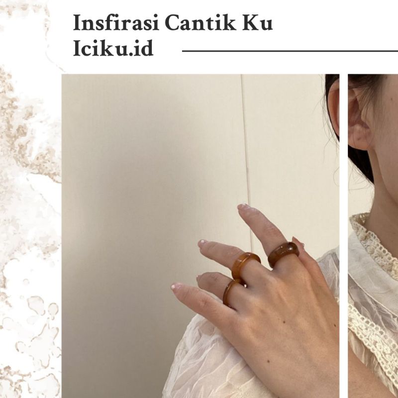 Cincin 3 Set Cincin Akrilik Anti Karat Ring Ootd Cincin Wanita Terbaru