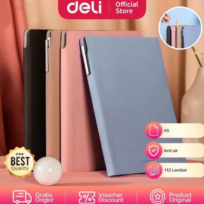 

DELI LEATHER COVER NOTEBOOK BUKU CATATAN AGENDA POCKET KULIT A5 EN128L