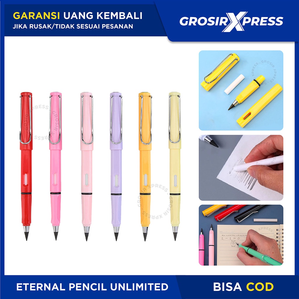 Pencil Eternal Pinsil Sekolah Unlimited Pensil Penghapus Pembersih Alat Tulis Gambar Tanpa Batas Eternal Pencil | GROSIRXPRESS