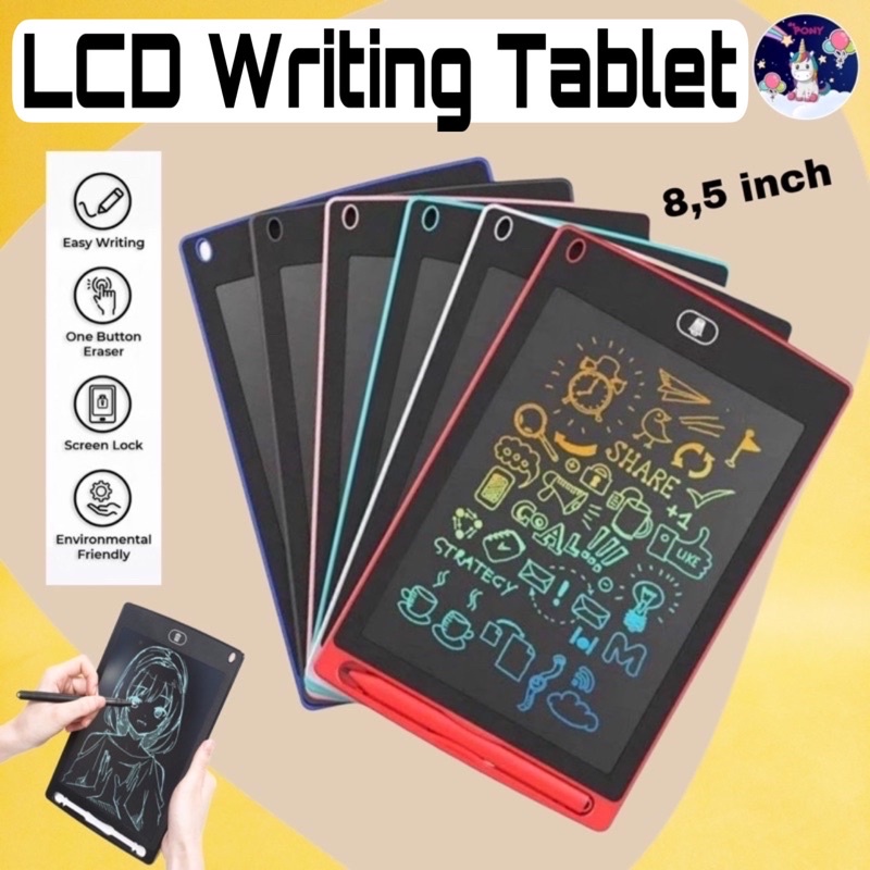 LCD Drawing Writting Tablet Papan Tulis Anak Tablet 8.5 inch untuk anak dan dewasa