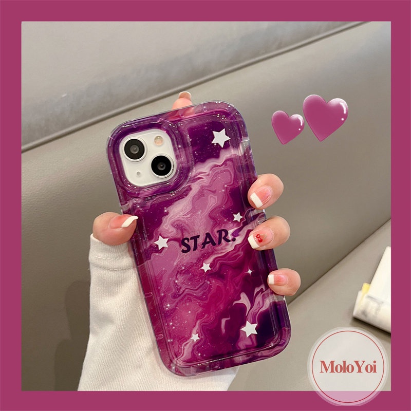 IPHONE Casing Airbag Bintang Langit Berbintang Gradasi Marmer Fashion Kompatibel Untuk Iphone11 7Plus 8Plus 14 13 12 Pro MAX 6 6S 7 8 Plus XR X XS MAX Shockproof Soft TPU Penutup Belakang Anti Jatuh