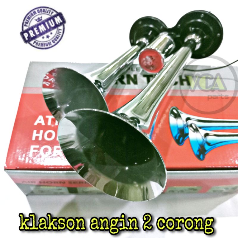 KLAKSON ANGIN/AIR HORN 2 CORONG TEROMPET UNTUK MOBIL 12V - 24V