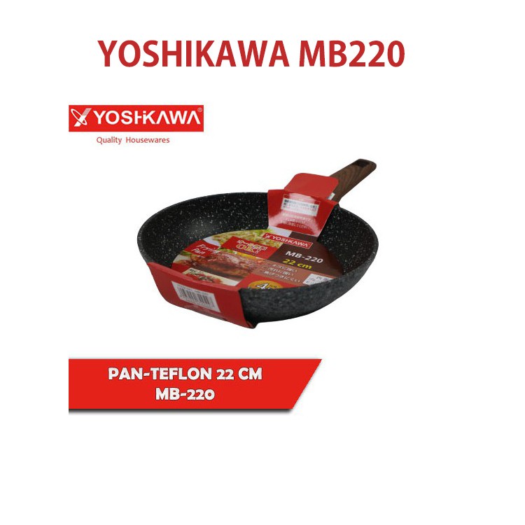 Yoshikawa MB220 Fry Pan Marble [Penggorengan] Ukuran 22 Cm