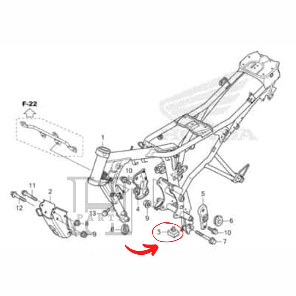 KARET STANDAR TENGAH RUBBER A STAND STOPPER HONDA  NEW MEGA PRO CB150 VERZA 150 FI 50505-KSP-900 ASLI ORIGINAL AHM HGP HONDA