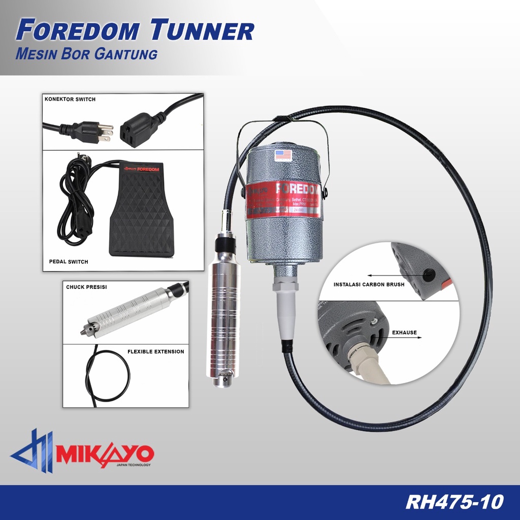 Mesin Bor Gantung Foredom CC30 Made in USA foredom cc30 Mesin Bor Gantung - Die Grinder Tuner Kit Korek Motor Porting mesin only - foredom dinamo ONLY