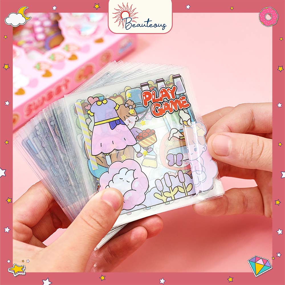 Stiker Lucu Kartun Korea Anti Air Dekorasi Botol Minum Laci Buku Handbook Scrapbook DIY Isi 100 Lembar