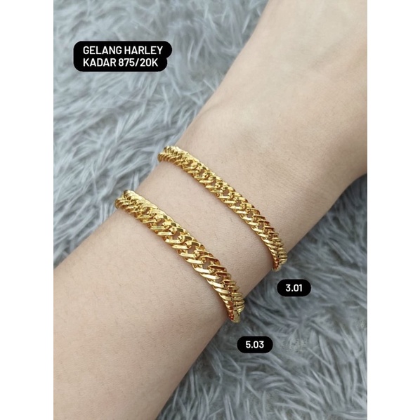 Gelang emas asli kadar 875 model sisik naga