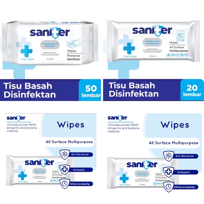 Tisu Basah Antiseptik Saniter Wipes All Surface Multipurpose