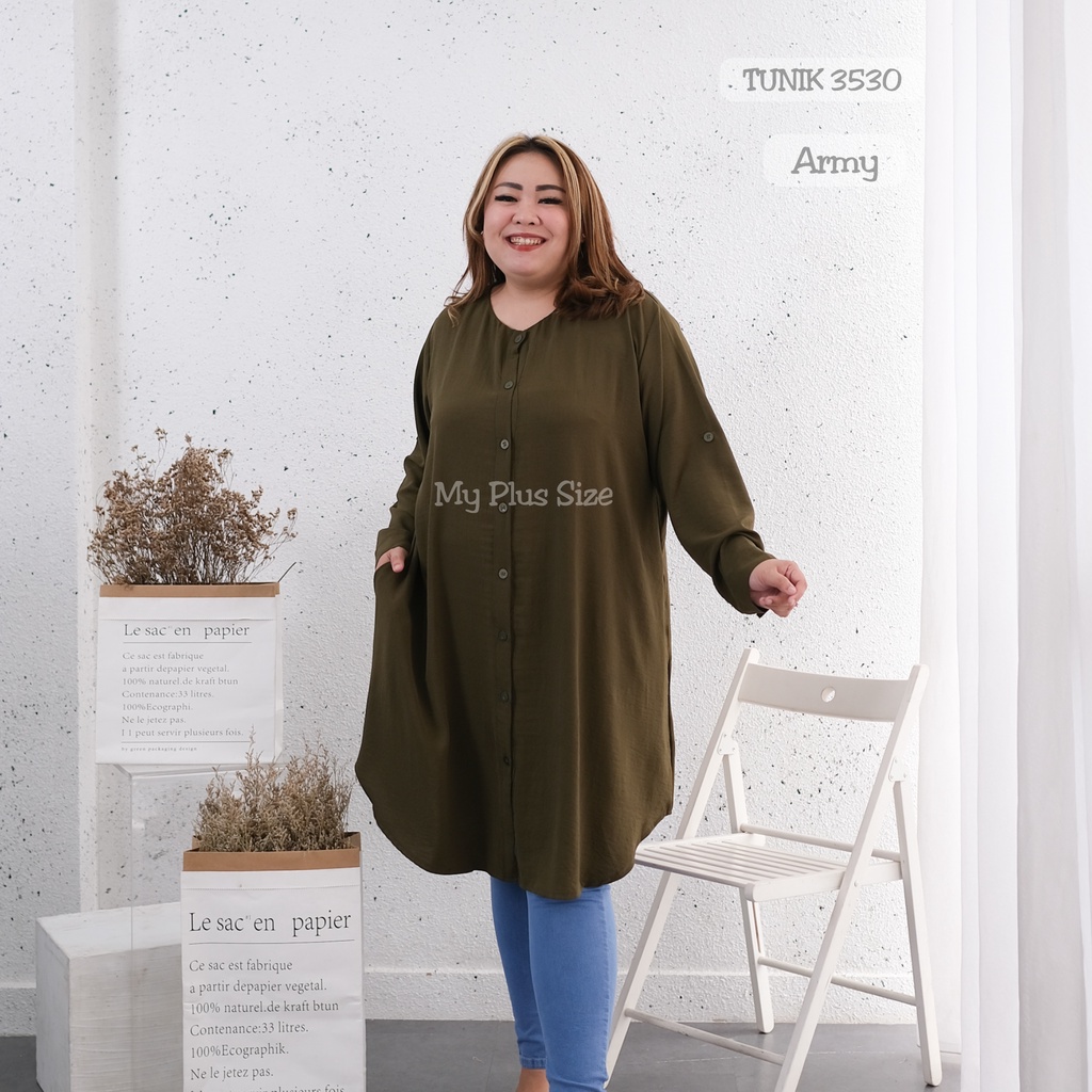 Tunik Super Jumbo Wanita 3530, Ld 125,130 &amp; 145 cm