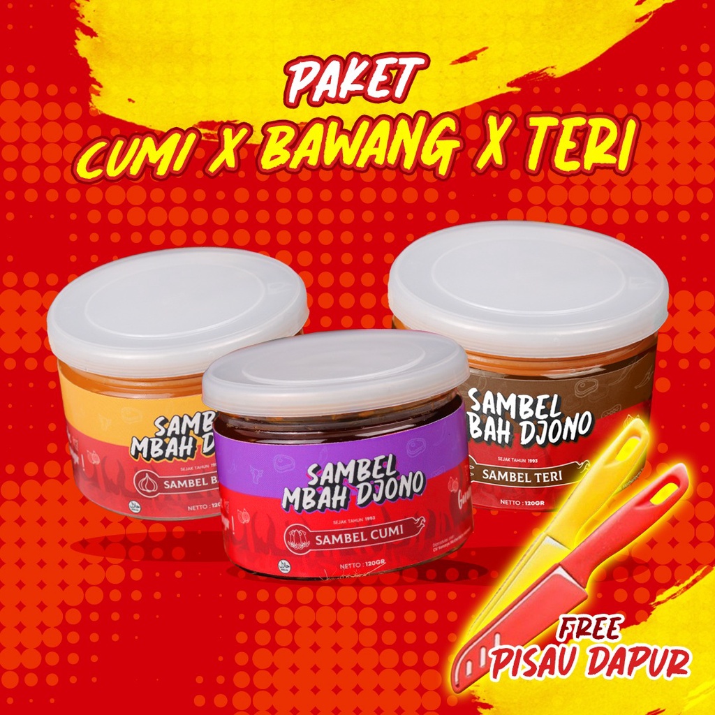 

Sambel Special Mbah Djono 3 Reguler (Sambel Cumi Reguler, Sambel Teri, Sambal Bawang)