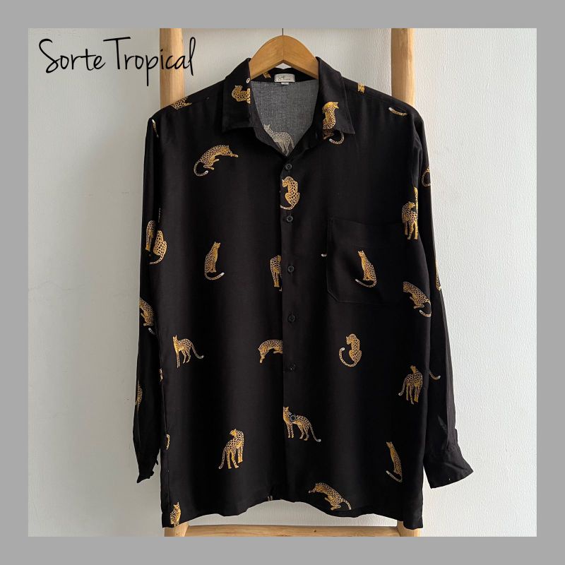 Kemeja Hawaiian Pantai UNISEX LENGAN PANJANG Casual