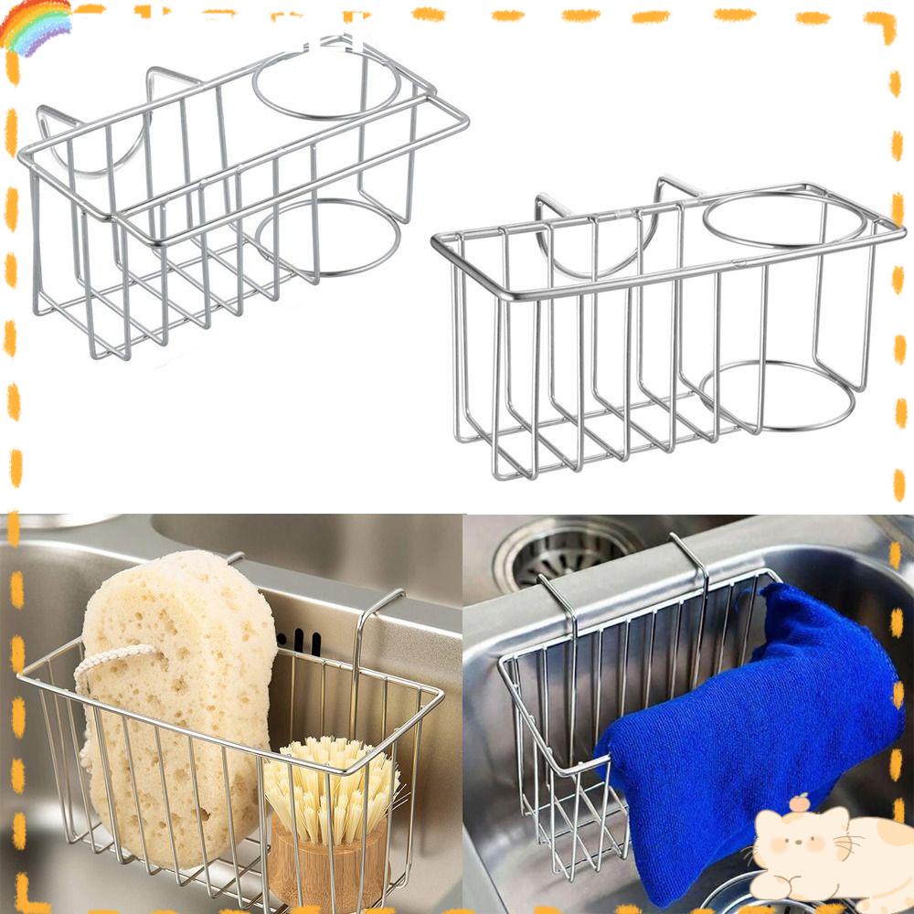 Solighter Drain Storage Basket Organizer Wastafel Dapur Praktis Portabel Tahan Lama