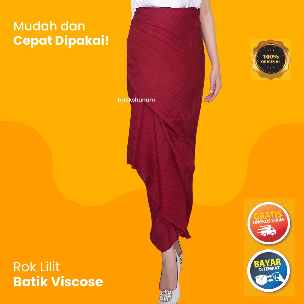 Jual Rok Lilit Batik Viscose Bawahan Kebaya Pakaian Kondangan Modern