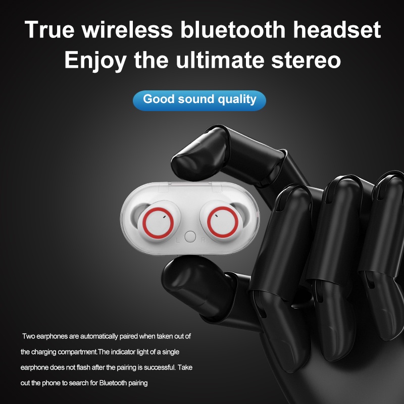 TWS-5 earphone Bluetooth HIFI BASS Stereo music telfon gaming daily wireless headset Smart Touch with mic TWS5