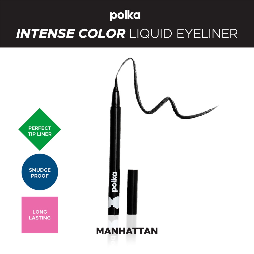 CepatSampai- Polka Intense Color Liquid Eyeliner Manhattan - Black
