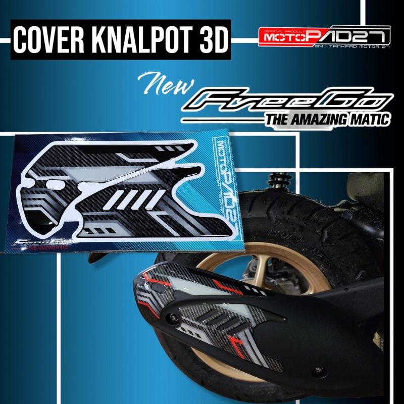 Stiker Freego 125 New Stiker resin timbul cover knalpot Yamaha Freego 125 new 2022