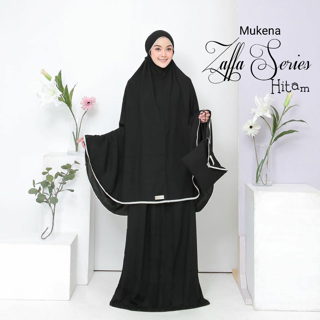 Zaffa Series Mukena Travelling Rayon Premium Polos Jumbo Warna ( Hitam, Navy, Coksu, Lavender, Dusty Pink, Biru, Abu Abu, Army, Hijau, Putih, Maroon) Sakura