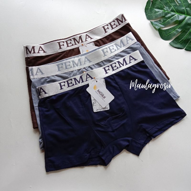 Lusinan 12 PCS Celana Dalam Boxer Pria Fema 7728 Import