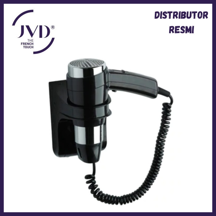 Jvd 822414Bk Oceanis Double Chrome Hairdryer, With Wall-Mounted Holder