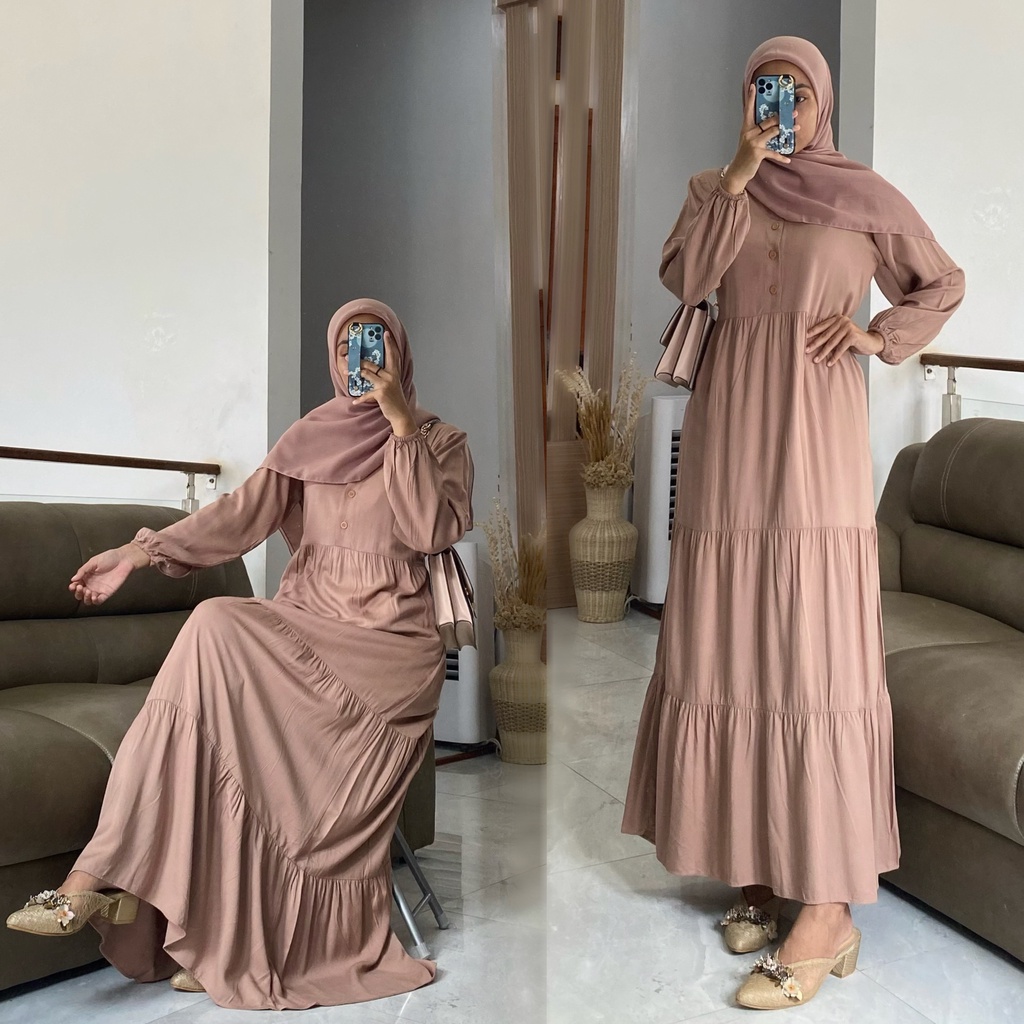 BASIC rayon gamis by ZALFA OUTFIT / dress polos / gamis wanita murah / gamis rayon / homedress