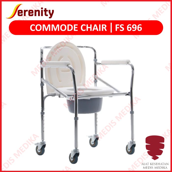 Kursi Commode Chair Serenity FS696 Toilet BAB Buang Air Besar dengan Roda FS 696