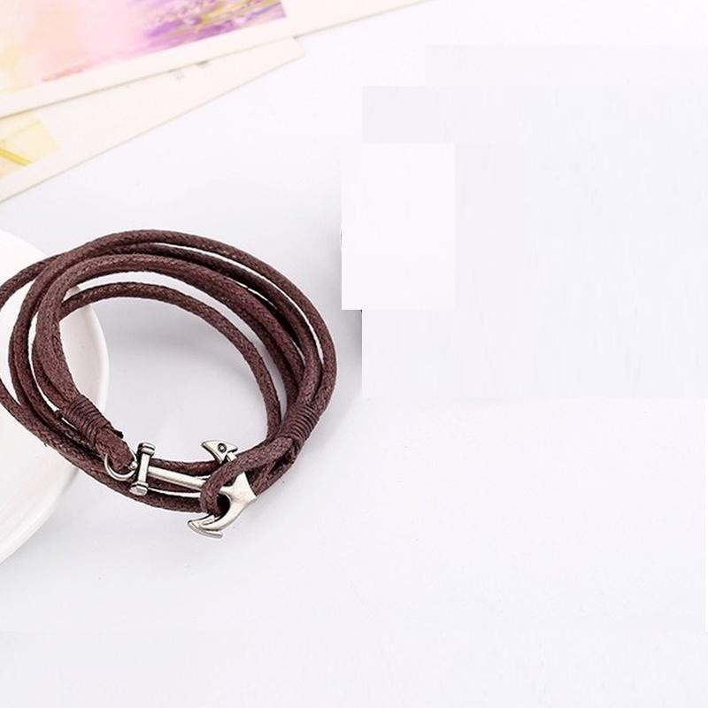 [Z H Jewelry] Gelang Tangan Stainless Steel Multi-Lapisan Kulit Fashion Pria/Aksesoris Perhiasan Pesta