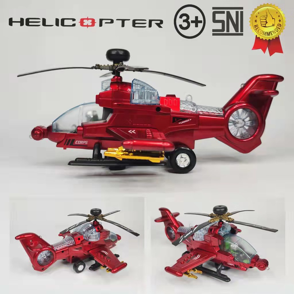 Mainan Anak Helicopter Acousto Optic Toys Helikopter Unik Pake Baterai