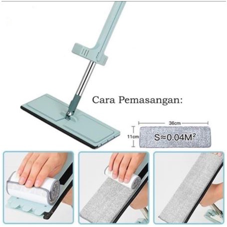 Alat pel lantai magic flat mop alat pel lantai tarik A020