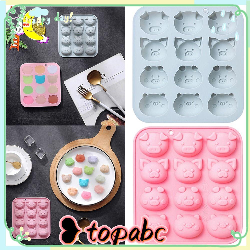 Top Pig Silicone Mold DIY Cetakan Sabun Dekorasi Liburan Cetakan Kue Coklat